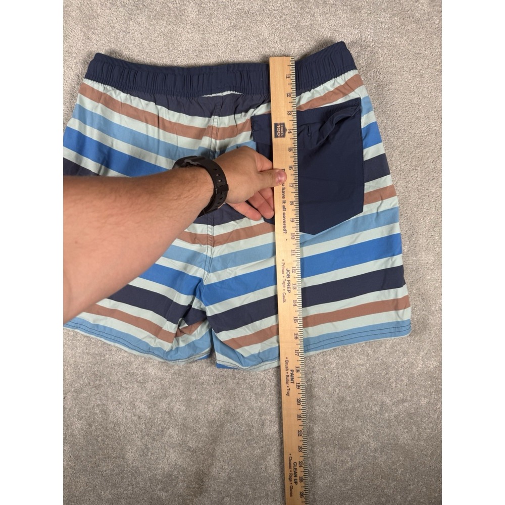 Patagonia Wavefarer Volley Shorts‎ Men L Blue White Orange Stripe Stretch - Picture 6 of 8